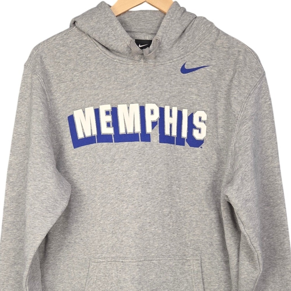 Nike Memphis Tigers Club Fleece Hoodie Mens Large Gray Pullover Sweatshirt NCAA